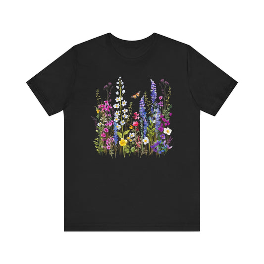 Womens Summer Shirt Vintage Boho Flower T Shirt Trendy Plus Size Graphic Tees - PF