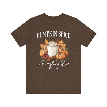 Womens Pumpkin Spice Everything Nice Thanksgiving Graphic Tees - PF