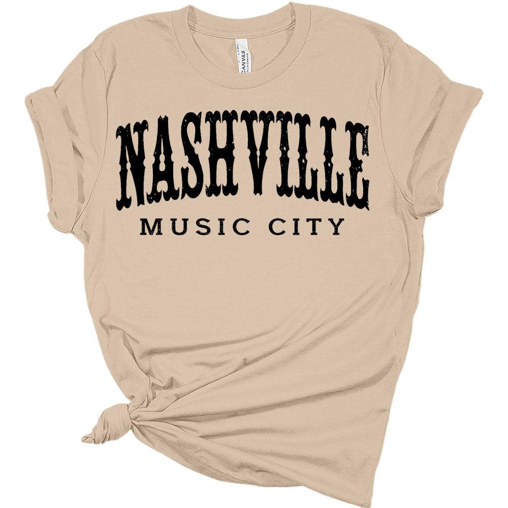Womens Nashville Shirt Casual Ladies Cute Letter Print Graphic Tees Short Sleeve Western Tops For Women