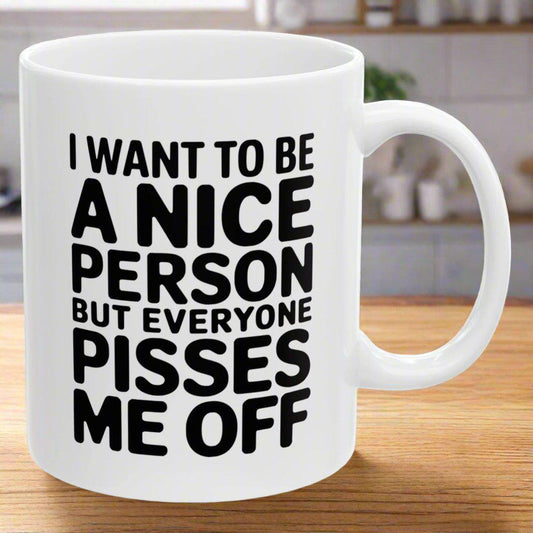 I Want To Be A Nice Person But Funny Christmas Birthday Gift 11oz Coffee Mug