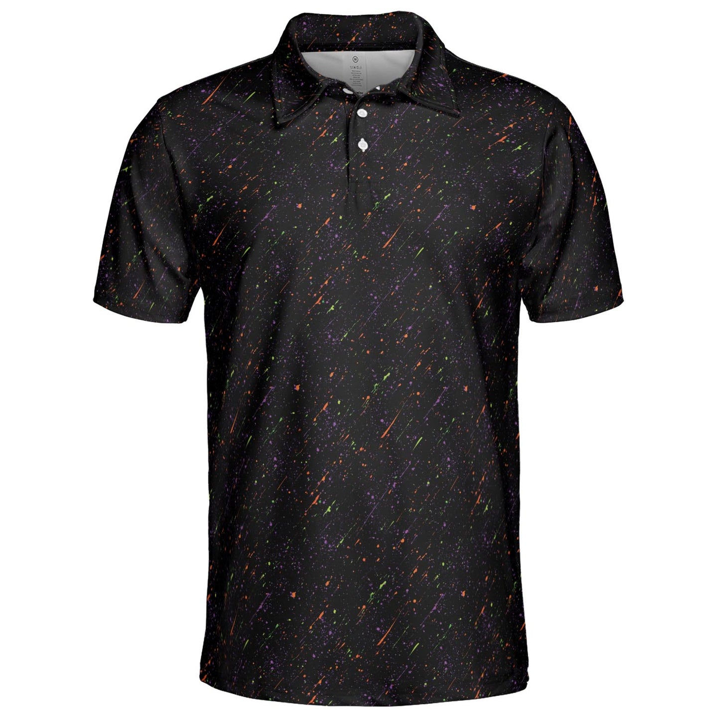 Halloween Polo Shirt for Men Black Spooky Party Style Moisture Wicking Short Sleeve Golf Top
