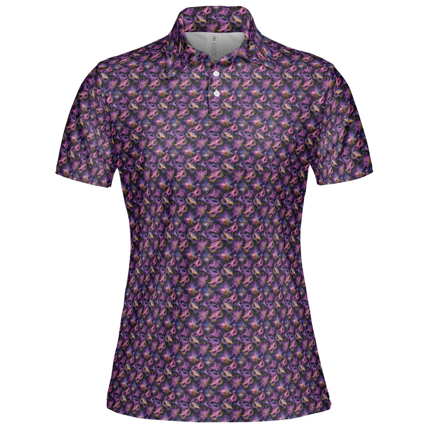 Mardi Gras Polo Shirts for Women Carnival Queen Moisture Wicking Short Sleeve Golf Top