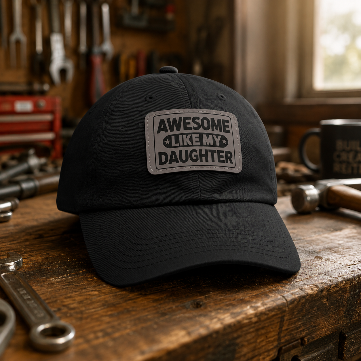 Awesome Like My Daughter Dad Hat with Leather Patch