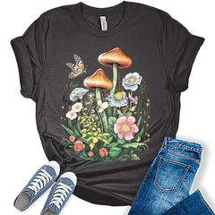 Womens Floral Shirts Trendy Wildflower Cottagecore Graphic Tees