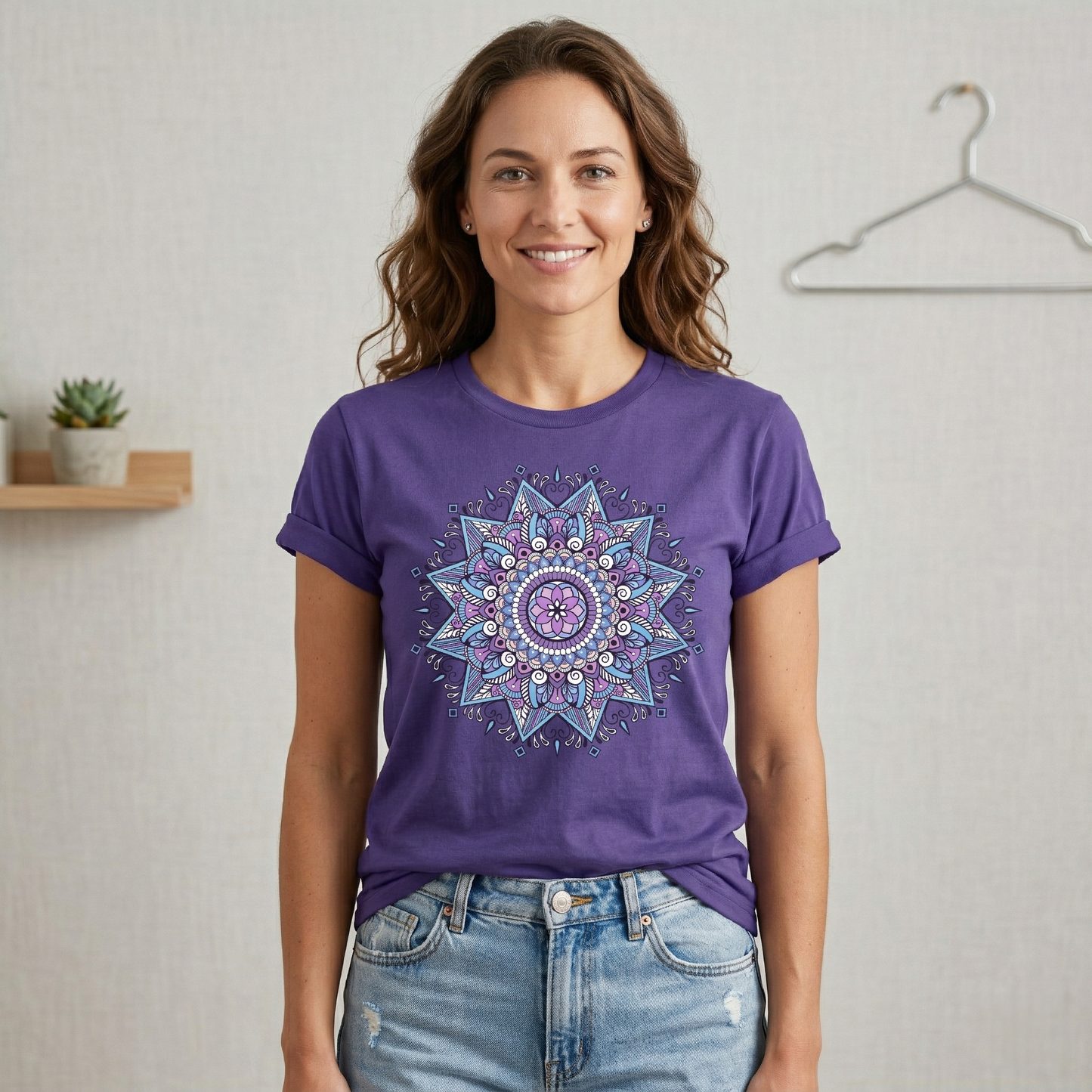 Women's Mandala Shirt Purple Graphic Tee