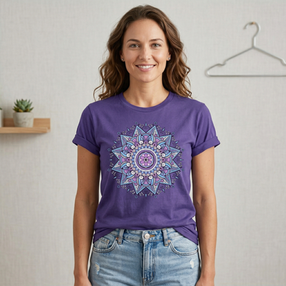 Women's Mandala Shirt Purple Graphic Tee