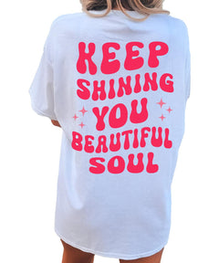 Keep Shining Letter Print Summer Top
