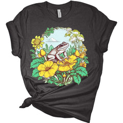 Women's Summer Frog Floral Shirt