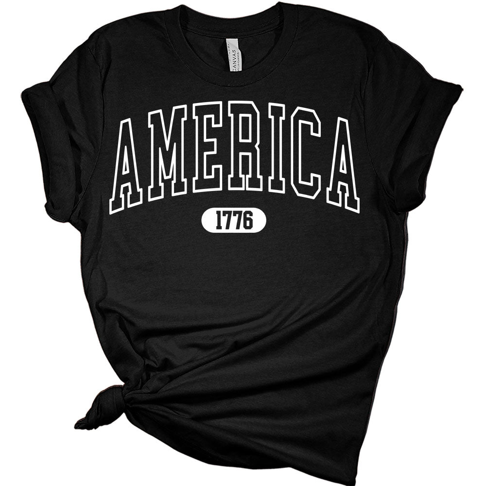Womens 4th of July shirts Patriotic Letter Print Tshirts USA Short Sleeve Casual Graphic Tops
