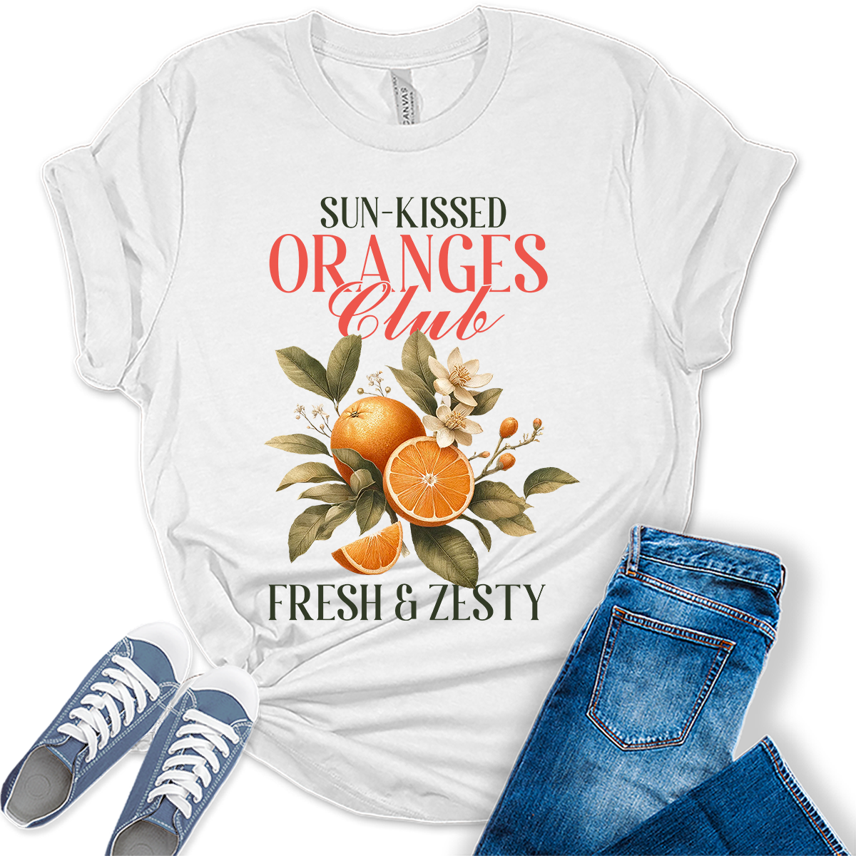 Oranges Shirt Fruit Aesthetic Cute Graphic Tees For Women