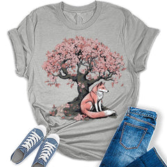 Womens Cherry Blossom Fox Shirt