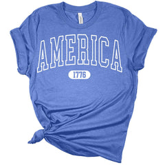 Womens 4th of July shirts Patriotic Letter Print Tshirts USA Short Sleeve Casual Graphic Tops