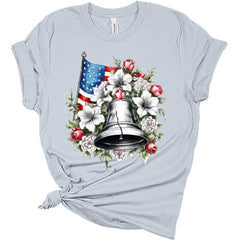 Womens 4th of July shirts American Flag Patriotic Tshirts Liberty Bell Casual Graphic Tops