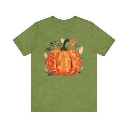 Womens Pumpkin Shirt Halloween Graphic Tees Casual Fall Tshirt Floral Short Sleeve Cute Thanksgiving Tops - PF