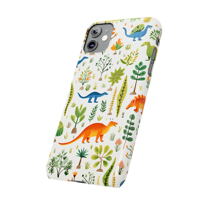 Dinosaur Kids Print Effect Phone Case Slim iPhone Cases