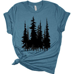 Womens Funny Graphic Skinny Pine Tree Shirt Summer Hiking Camping Athletic Tees Nature Casual Comfy Clothes