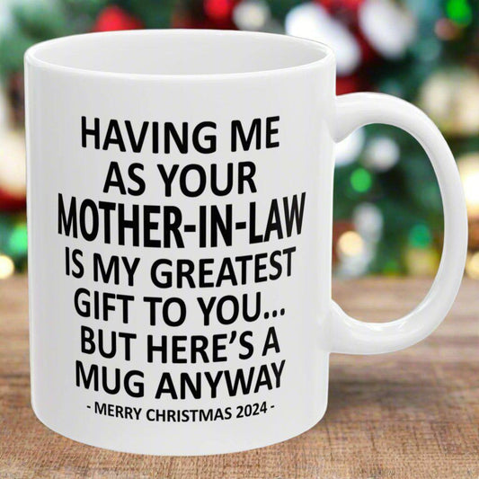 Greatest Gift Mother-In-Law Funny Christmas 2024 Gift Coffee Mugs 11 oz