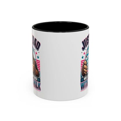Just a Dad Who Aways Came Back With The Milk Funny Gift Accent 11oz Coffee Mug