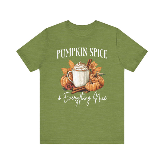 Womens Pumpkin Spice Everything Nice Thanksgiving Graphic Tees - PF