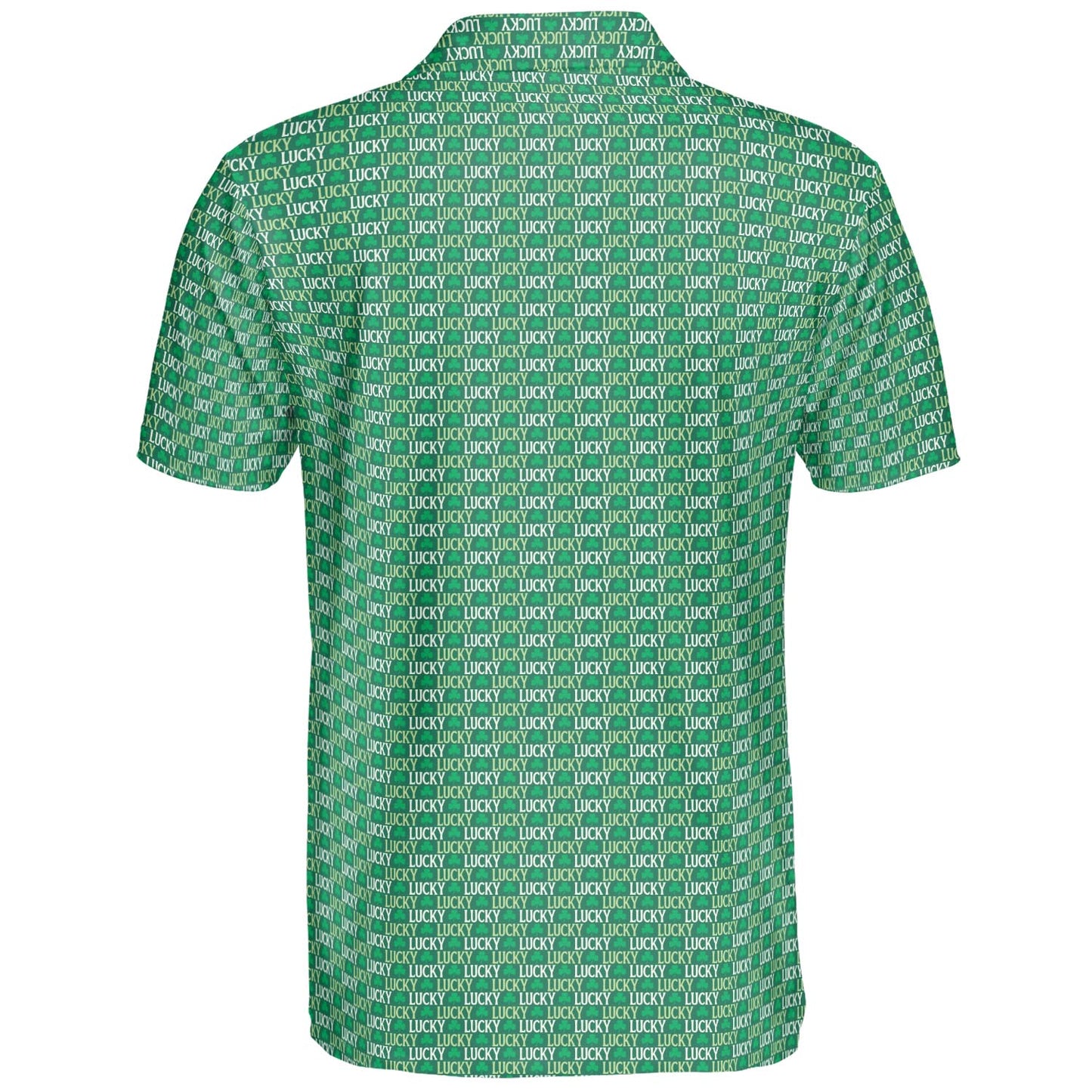 St Patricks Day Polo Shirts for Men Lucky Shamrock Letter Print Moisture Wicking Short Sleeve Golf Top