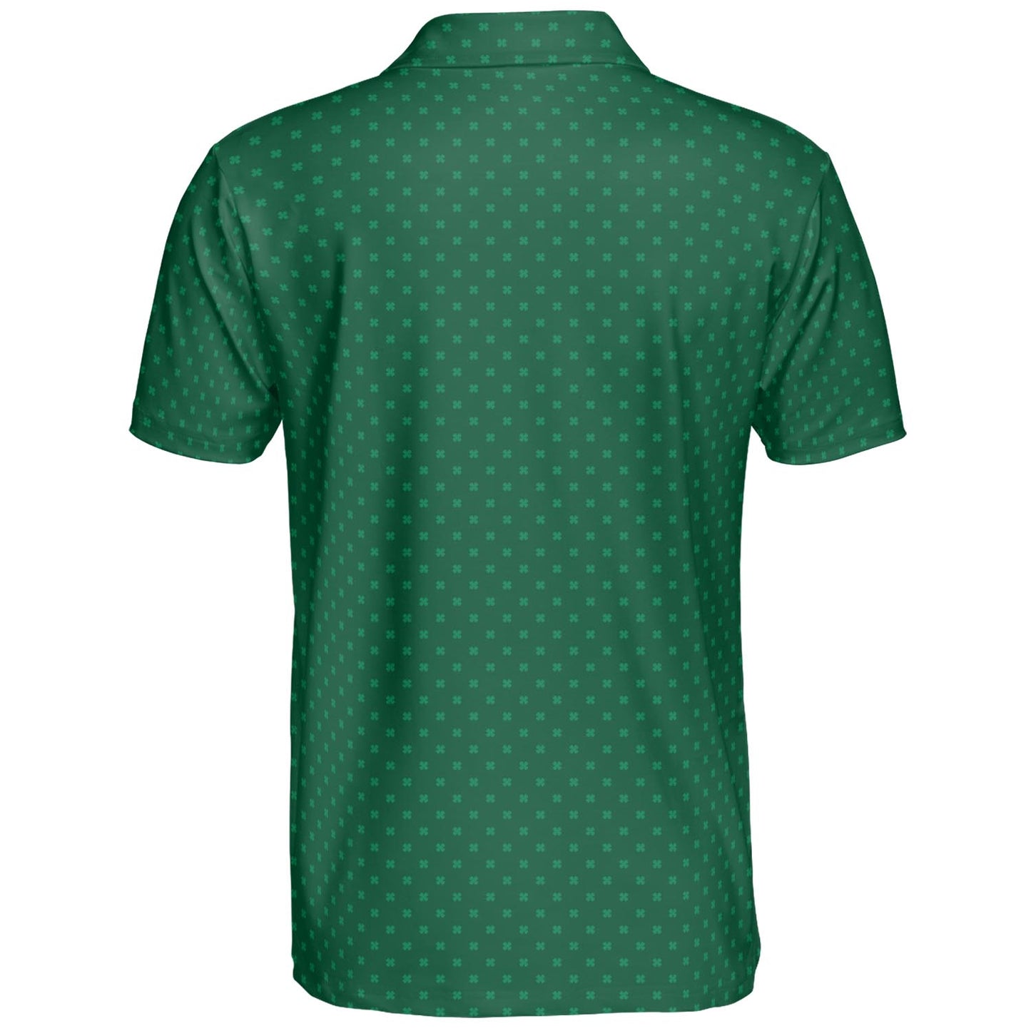St Patricks Day Polo Shirts for Men Emerald Green Shamrock Pattern Moisture Wicking Short Sleeve Golf Top