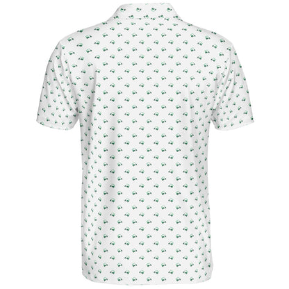 St Patricks Day Polo Shirts for Men Shamrock Golf Cart Moisture Wicking Short Sleeve Golf Top