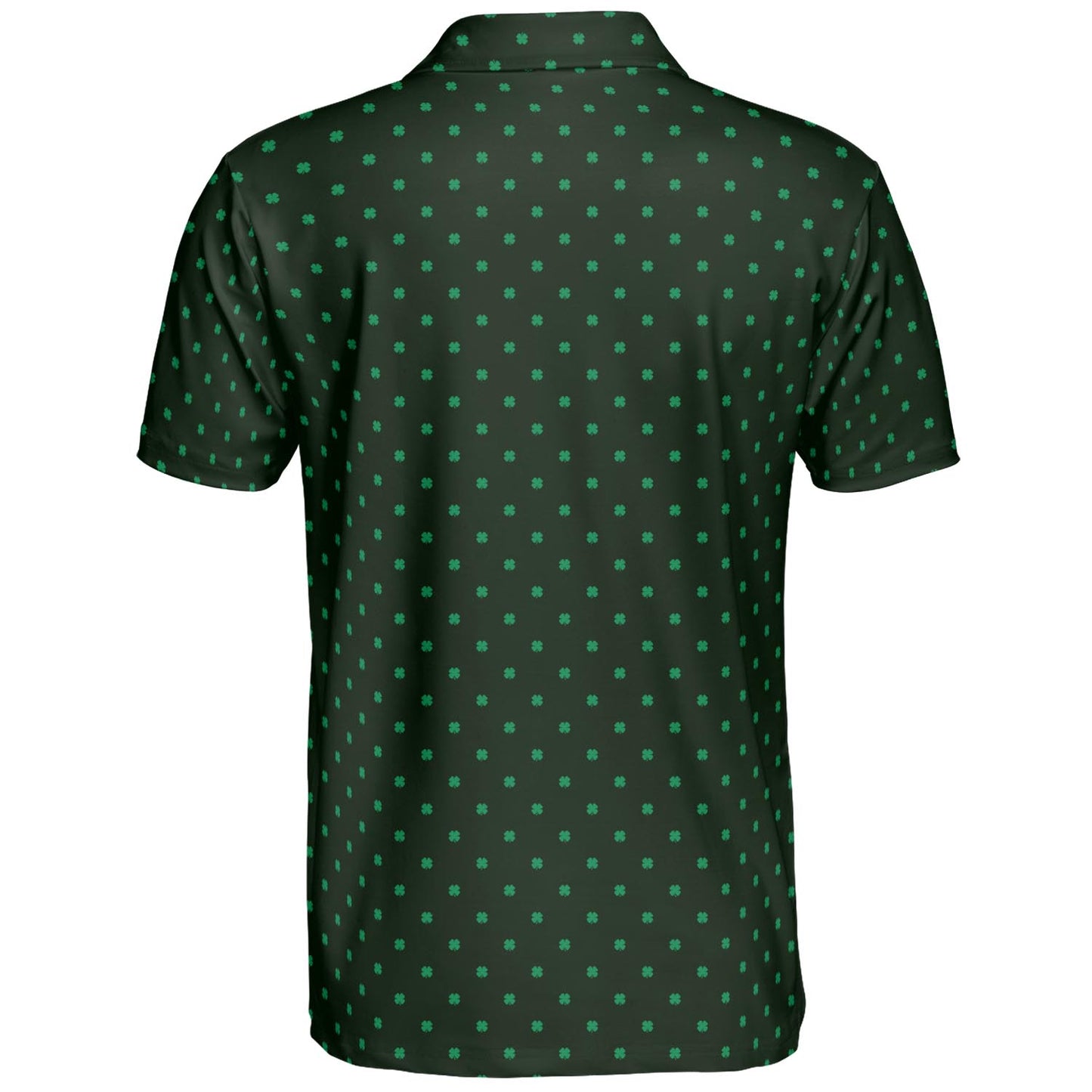 St Patricks Day Polo Shirts for Men Dark Emerald Shamrock Moisture Wicking Short Sleeve Golf Top