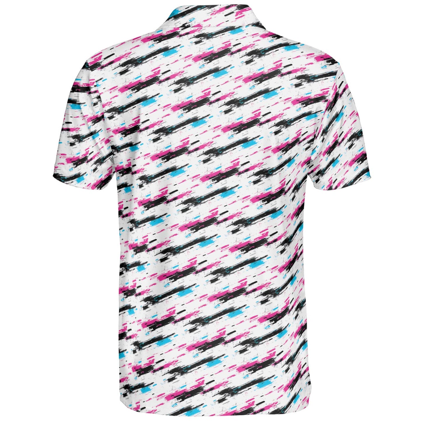 Retro 90s Polo Shirt for Men Neon Moisture Wicking Short Sleeve Golf Top