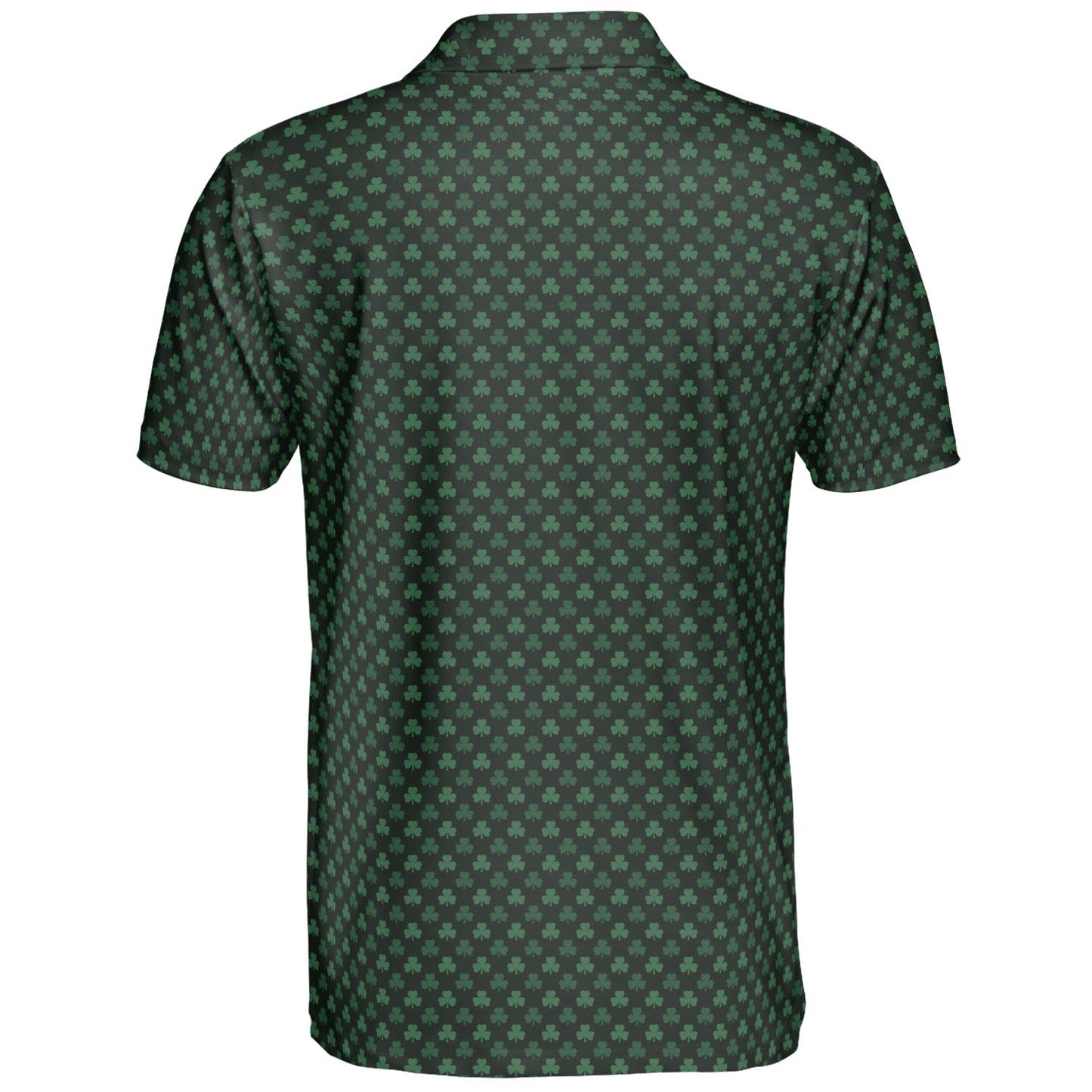 St Patricks Day Polo Shirts for Men Dark Shamrock Print Moisture Wicking Short Sleeve Golf Top