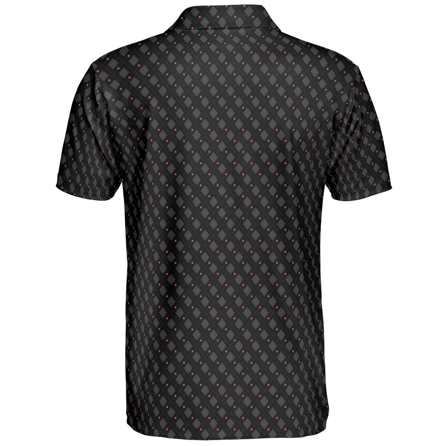 Black Halloween Polo Shirt for Men Spider Print Moisture Wicking Short Sleeve Golf Top