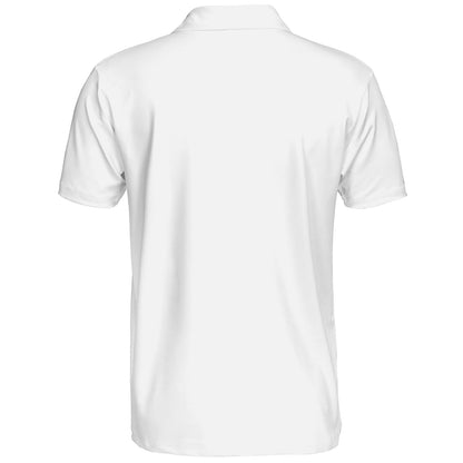 Christian Polo Shirts for Men Cross Faith Moisture Wicking White Short Sleeve Golf Top