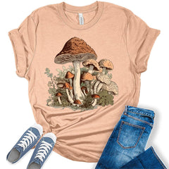 Womens Cottagecore Aesthetic Mushroom Fields T-Shirt