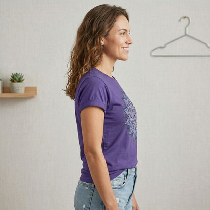 Women's Mandala Shirt Purple Graphic Tee