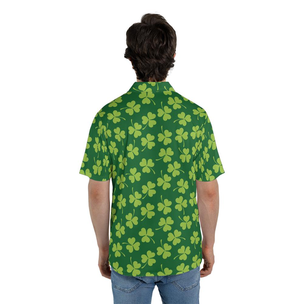 St. Patrick's Day Clover Polo Shirts for Men, Golf Shirts for Men and Men's Polo Moisture Wicking Shirts Short Sleeve