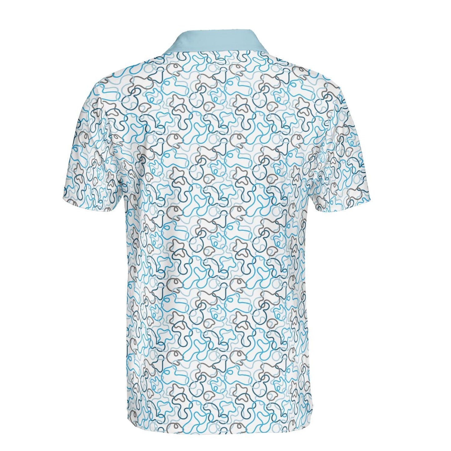 Mens Golf Polo Shirts Blue Retro Short Sleeve Dry Fit Performance Moisture Wicking Casual Golf Shirts for Men