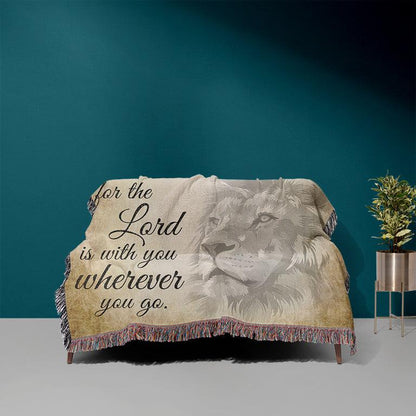 Be Strong and Courageous 50" x 60" Christian Gift Woven Jacquard Blanket