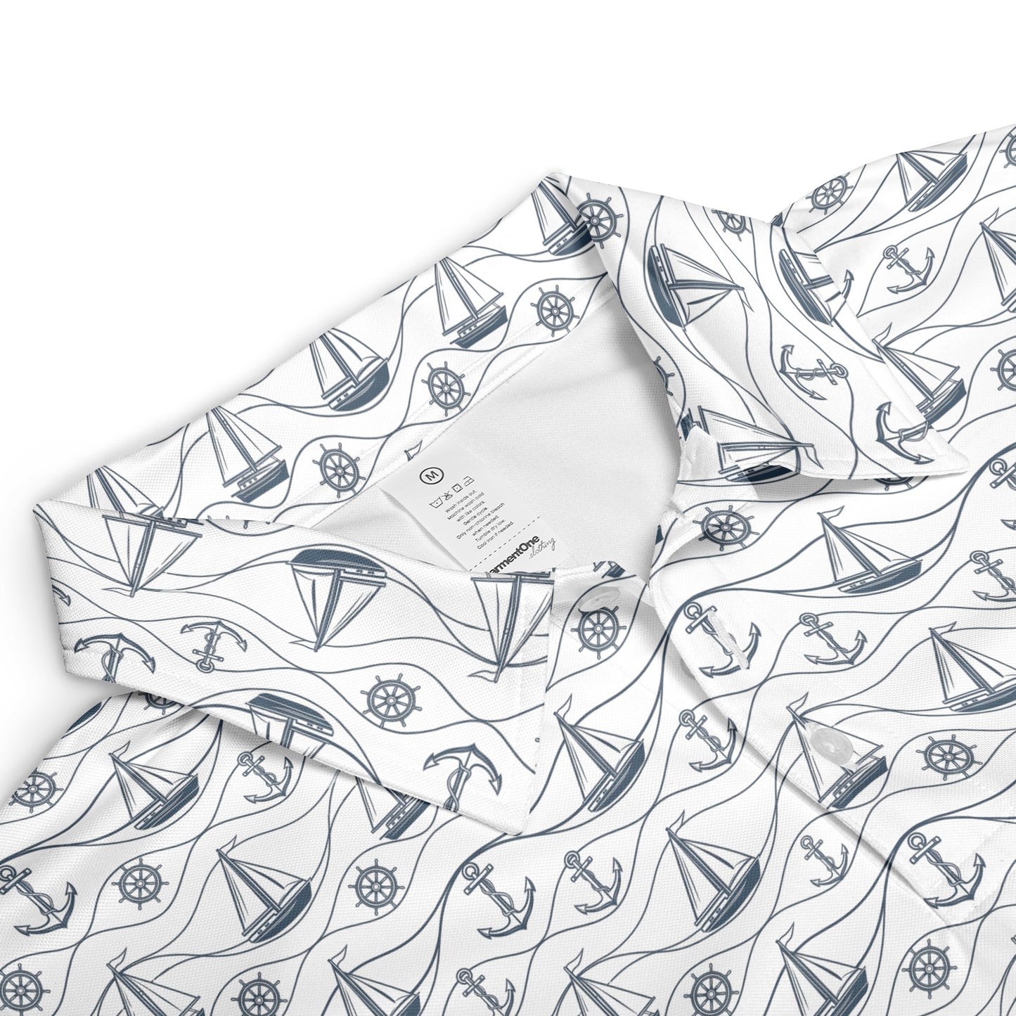 Mens Golf Polo Shirts Nautical Navy Short Sleeve Dry Fit Performance Moisture Wicking Casual Golf Shirts for Men