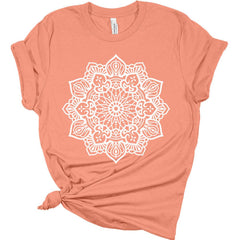 Womens Mandala Shirts Casual Cute Graphic Tees Short Sleeve Summer Classic-Fit Summer Tops