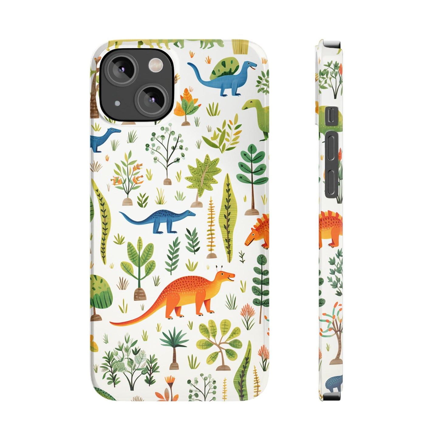 Dinosaur Kids Print Effect Phone Case Slim iPhone Cases