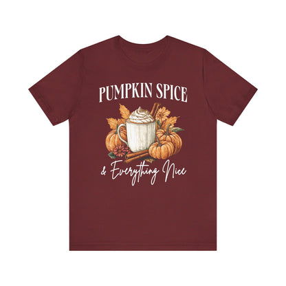 Womens Pumpkin Spice Everything Nice Thanksgiving Graphic Tees - PF
