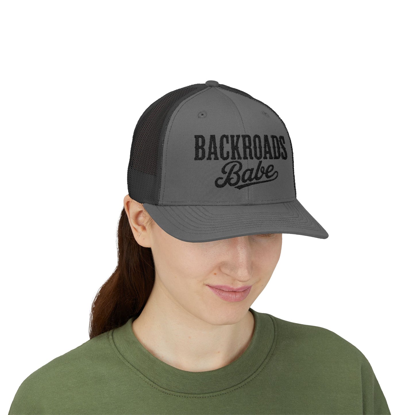 Backroads Babe Trucker Hat For Women Western Trendy Vintage Embroidered Cute Premium Cute Baseball Caps