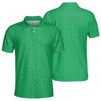 St Patricks Day Polo Shirts for Men Silly Goose Moisture Wicking Short Sleeve Golf Top