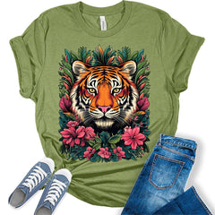 Womens Hawaiian Tiger Shirt Summer Tops For Women