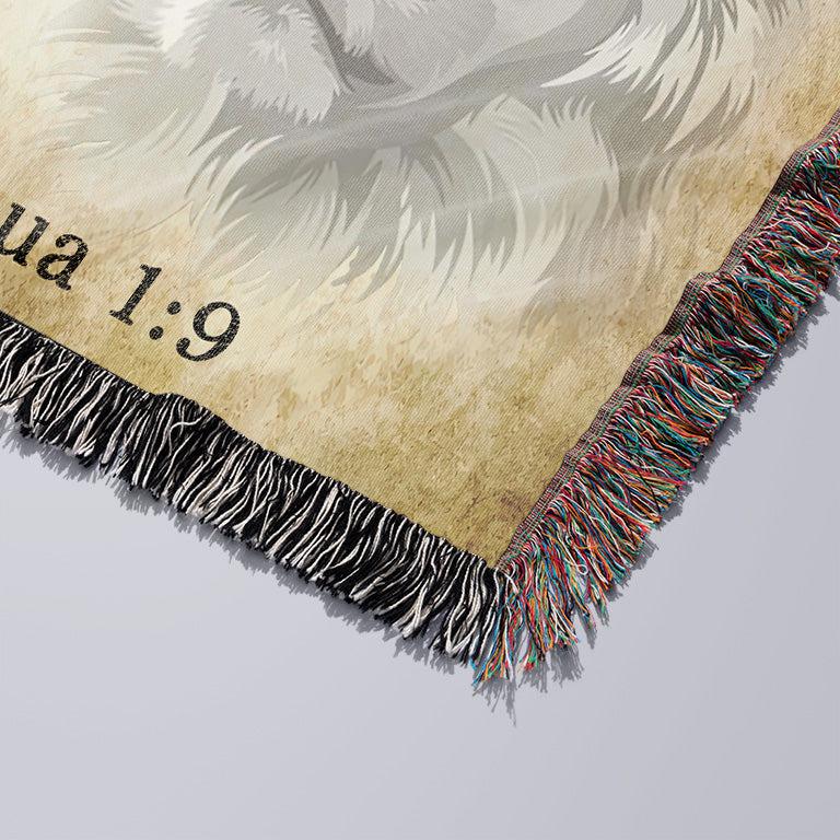 Be Strong and Courageous 50" x 60" Christian Gift Woven Jacquard Blanket