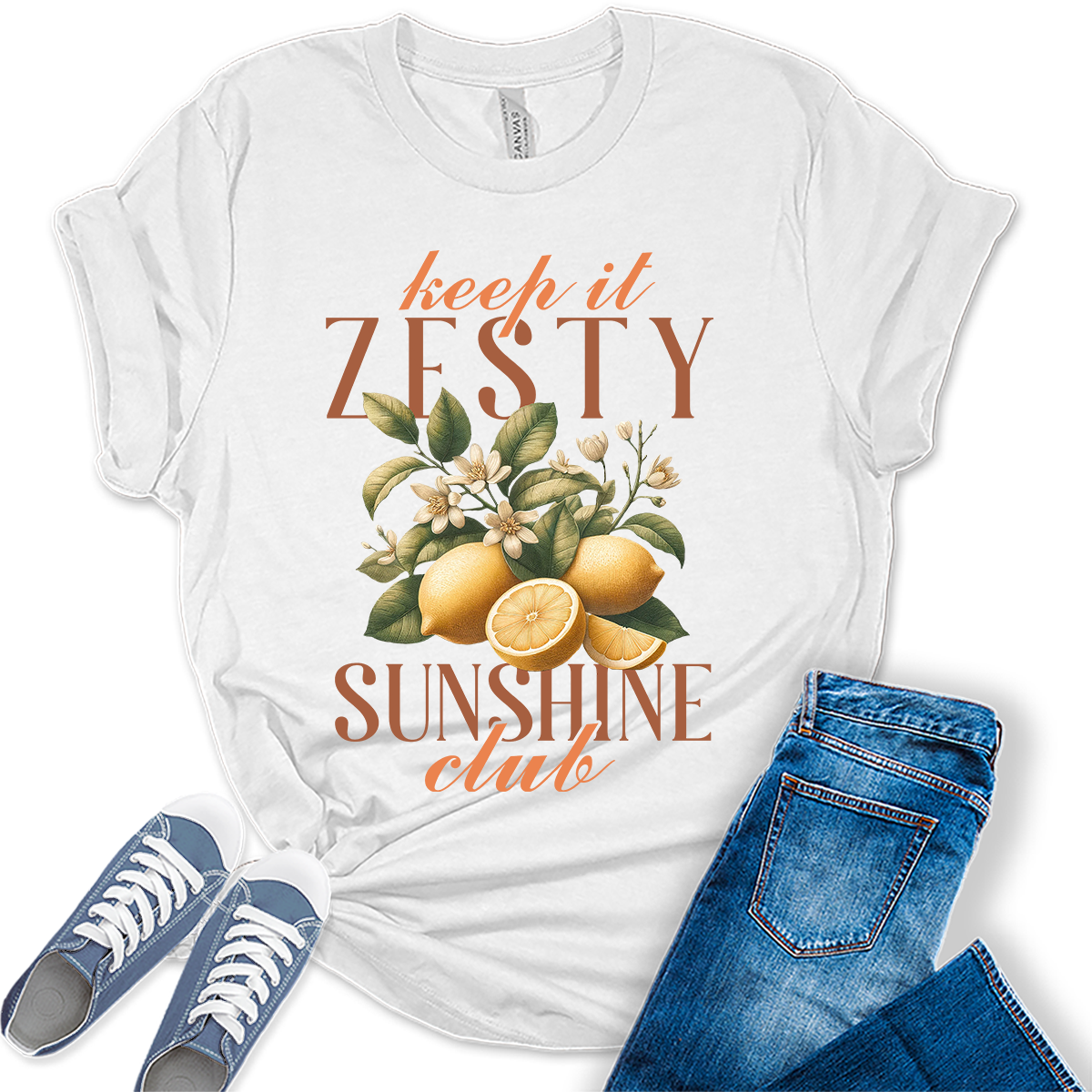 Zesty Sunshine Shirt Fruit Aesthetic Cute Graphic Tees For Women