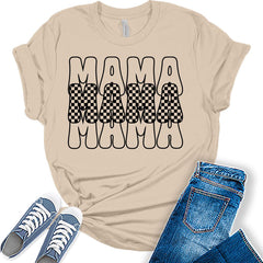 Mama Checkered Mom Shirt For Women