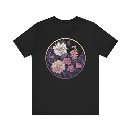 Botanical Floral Moon Graphic Tees For Womens - PF