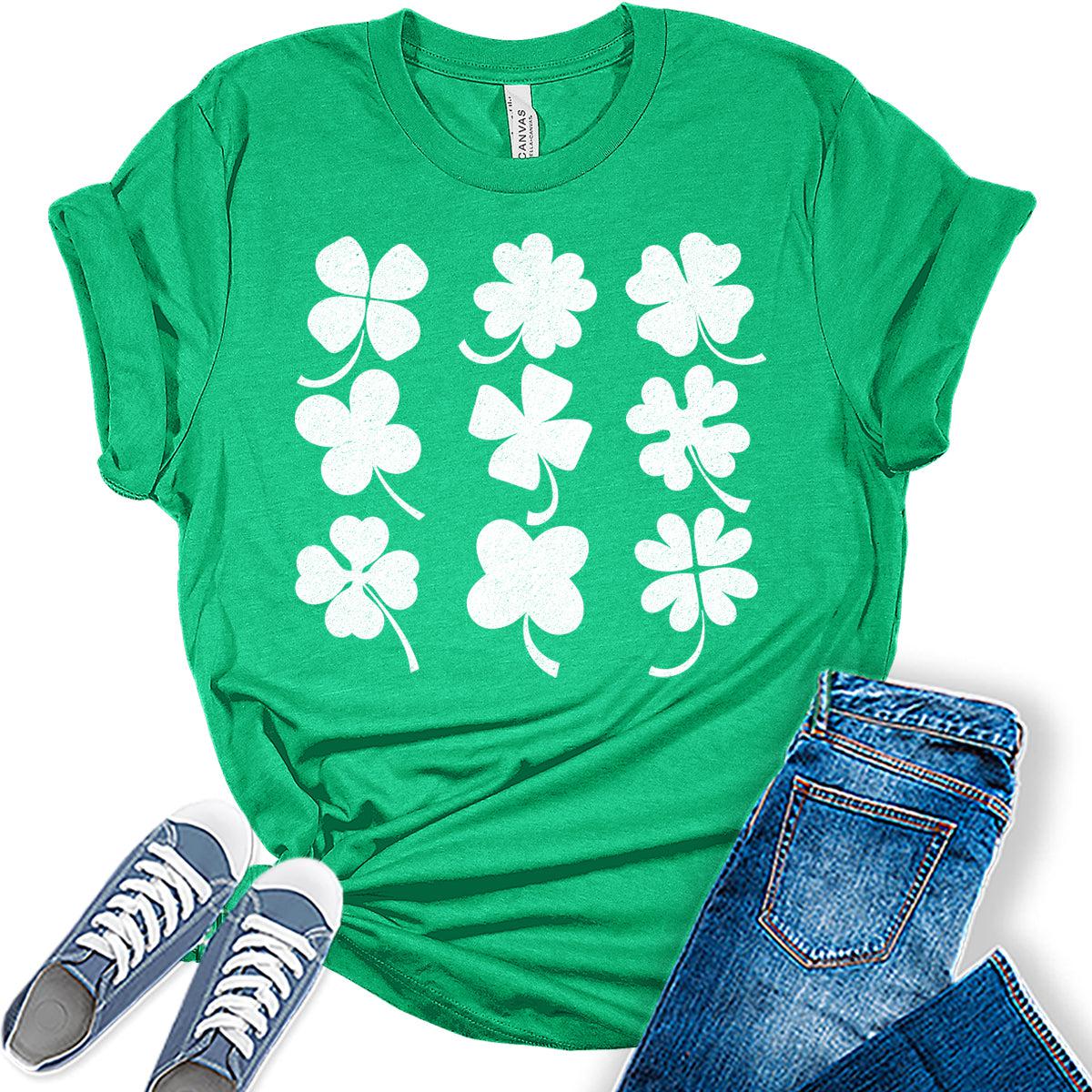 St. Patrick Shirt Shamrock Clover Womens Graphic Tees