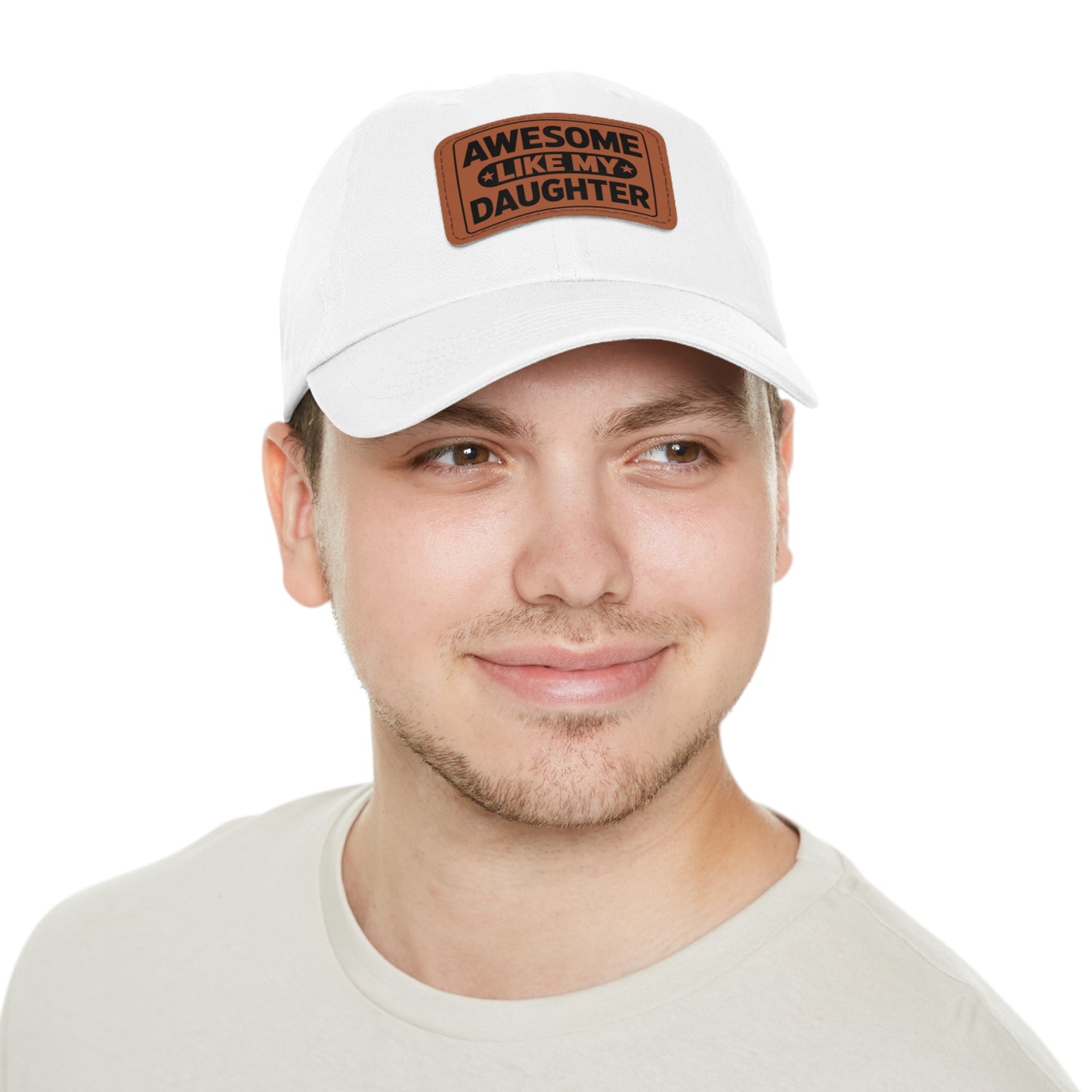 Awesome Like My Daughter Dad Hat with Leather Patch