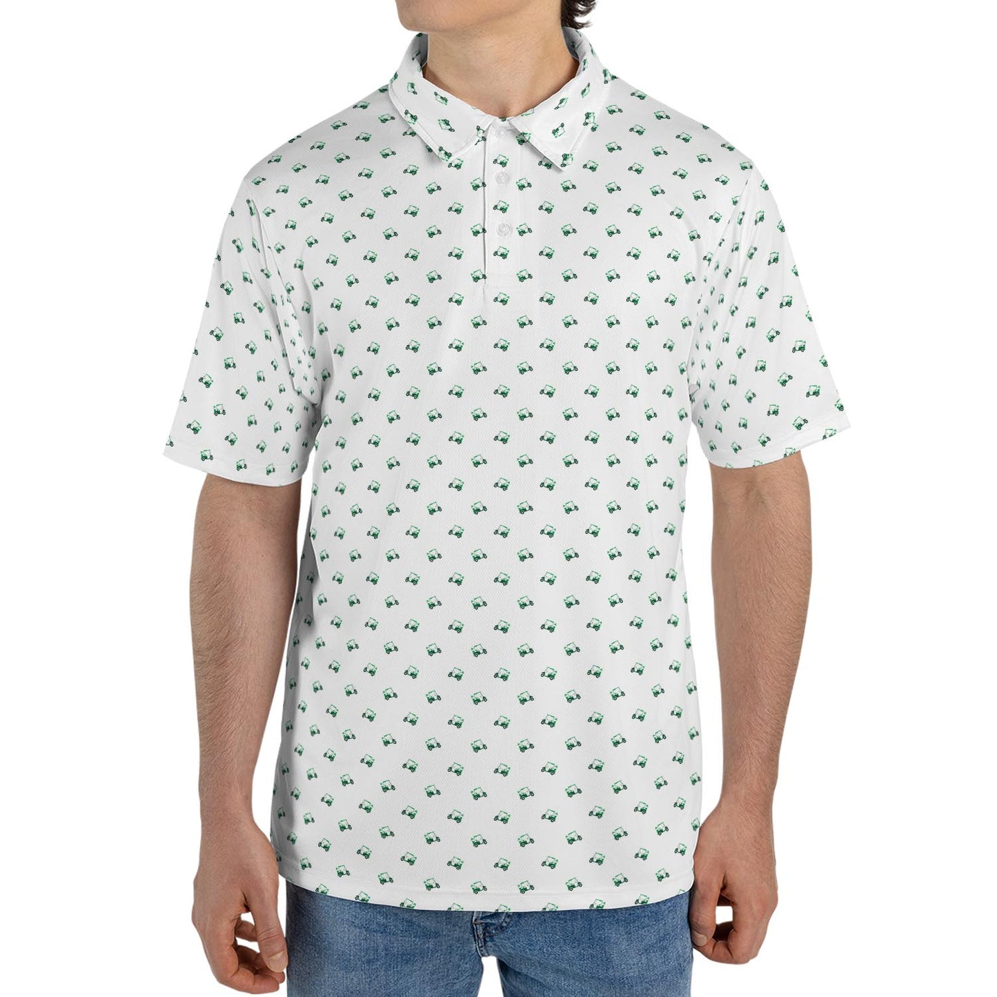 St Patricks Day Polo Shirts for Men Shamrock Golf Cart Moisture Wicking Short Sleeve Golf Top